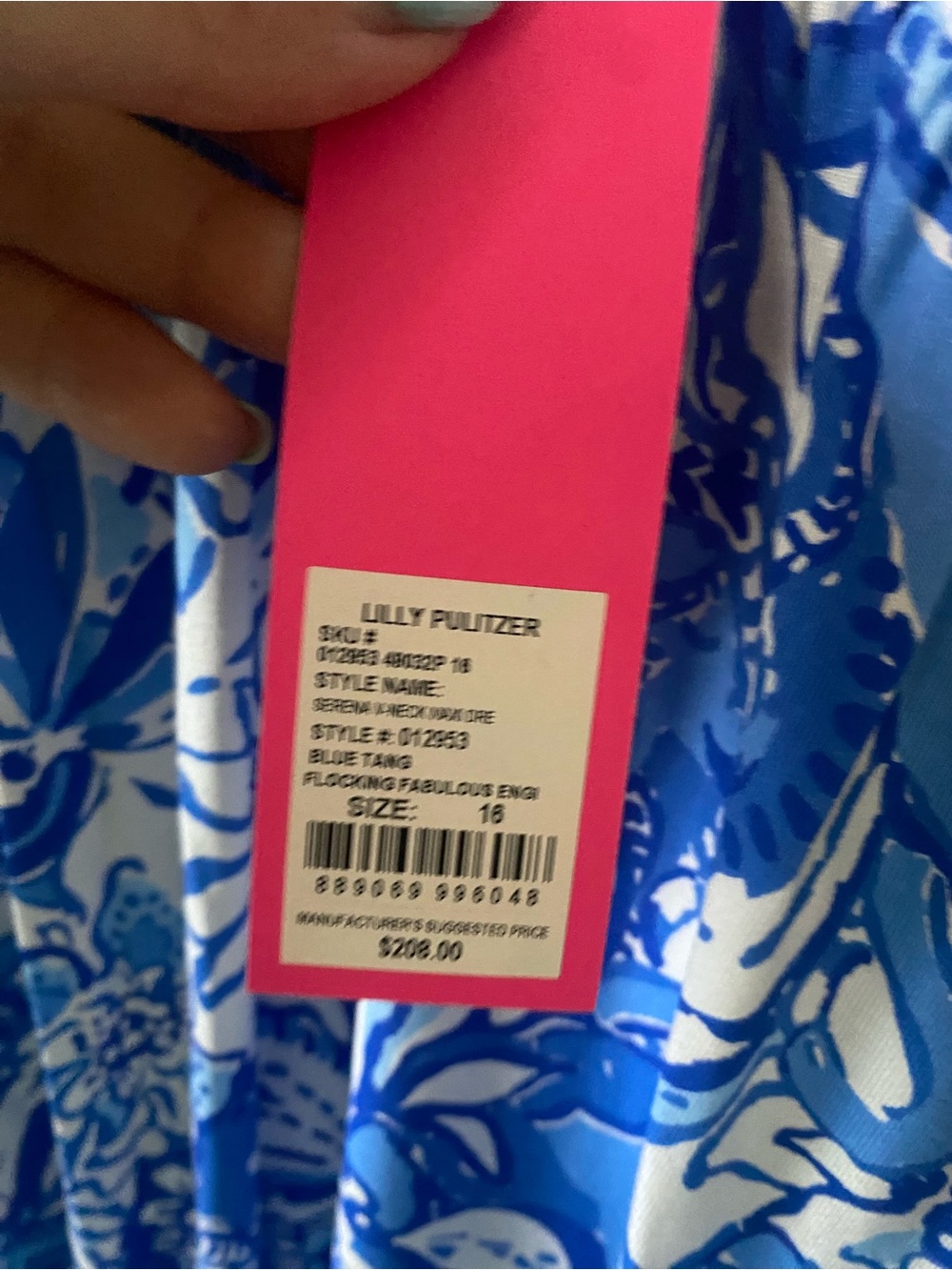 Lilly Pulitzer Blue & White Floral V-Neck Maxi Sundress - Picture 2 of 5